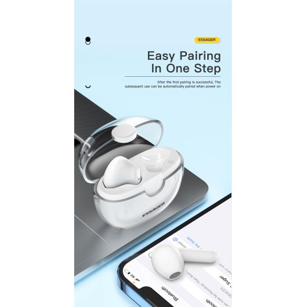 TWS Blue Tooth BT Wireless Headset Earphone Transparent 35mAh 300mAh For Ip Android