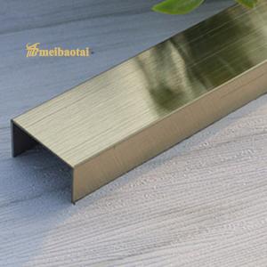 Quality Champagne Gold Plating 304 Stainless Steel Tile Trim JIS Standard For Wall Decorative wholesale