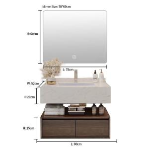 China Luxurious Bathroom Wall Hung Vanity Units Double Layered on sale