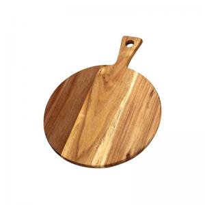 Quality Handle 12 X 8 Acacia Wood Round Cutting Board Countertop For Meat Bread wholesale