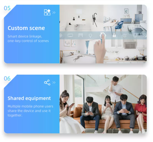 Curved Panel Tuya Smart Switch Wireless Light Switch With Google Assistant Built In