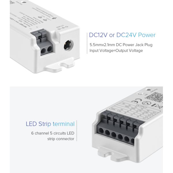 WB5 Controller LED Strip Light Parts 5CH RGB RGBW CCT Dimmer Controller