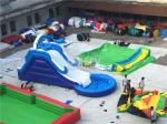 Commercial Giant Pvc Tarpaulin Inflatable Water Slides With Pool Customized