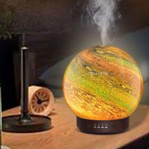 China HOMEFISH 3D Glass Design Essential Oil Diffusers Planet Humidifier 120ml on sale