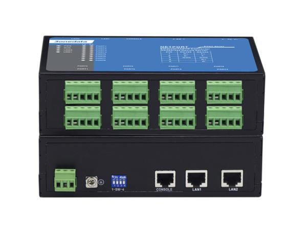 Cheap Desktop Mounting 2 Port Serial Server , Ethernet To Serial Server Aluminum Alloy Material for sale