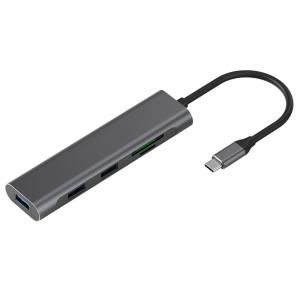 Quality Multi Functional 5 In 1 Usb Type C Hub sd Tf Slots adapter for Laptop Aluminum Splitter Usb 3.0 Card Reader Adapter Type wholesale