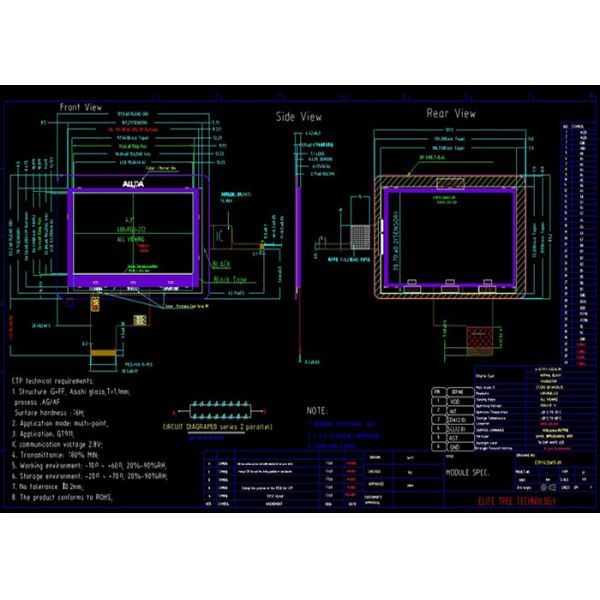 Capacitive Touch 4.3 Inch 480x272 IPS TFT Screen Module High Brightness