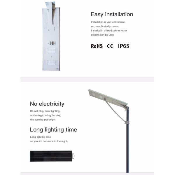 Solar Panel Integrated Motion Sensor High Brightness ip65 30w 35w 60w Solar Street Light with pole