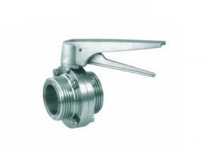 Quality Stainless Steel Hygienic Butterfly Valve , DN100 Tri Clover Butterfly Valves wholesale