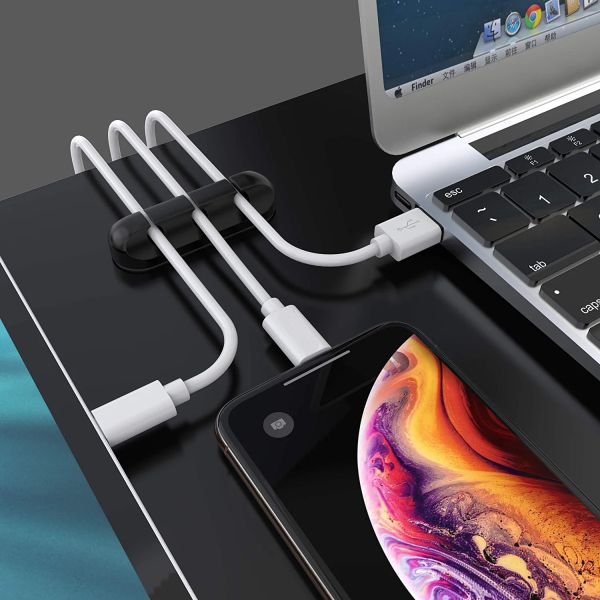 Wholesale Silicone Winder Earphone Wire Storage Charger Desk Cable Holder Clips Cable Organizer