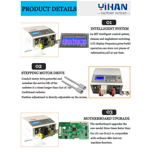 High Precision YH-880S Double Automatic Copper Wire Cutting and Stripping Machine