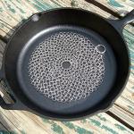 Stainless Steel 316 Wire Mesh Curtain Cast Iron Pan Chainmail Scrubber Round